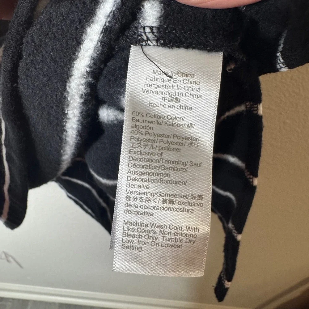 J Crew Black White Stripe Funnel Neck Button‎ Sweater Top Women's Size L